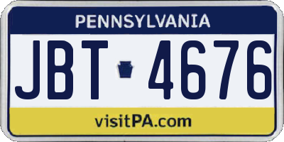 PA license plate JBT4676