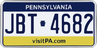 PA license plate JBT4682