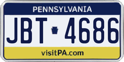 PA license plate JBT4686