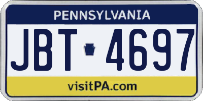 PA license plate JBT4697