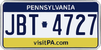 PA license plate JBT4727