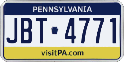 PA license plate JBT4771