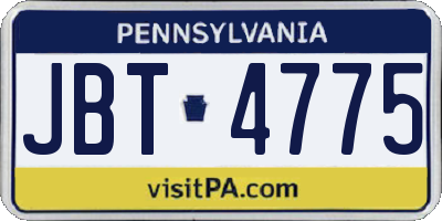 PA license plate JBT4775