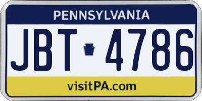 PA license plate JBT4786