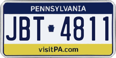 PA license plate JBT4811