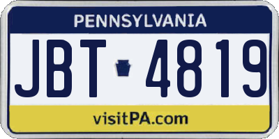 PA license plate JBT4819