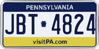 PA license plate JBT4824