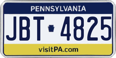 PA license plate JBT4825