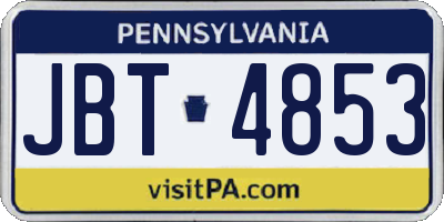PA license plate JBT4853