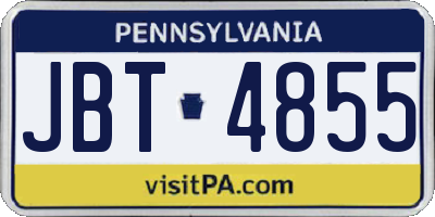 PA license plate JBT4855