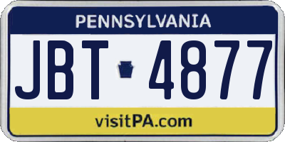 PA license plate JBT4877