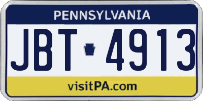 PA license plate JBT4913