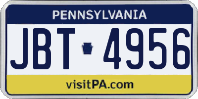 PA license plate JBT4956