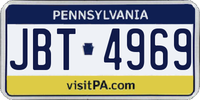 PA license plate JBT4969