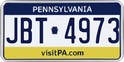 PA license plate JBT4973