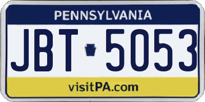 PA license plate JBT5053
