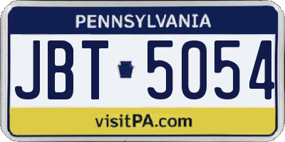 PA license plate JBT5054