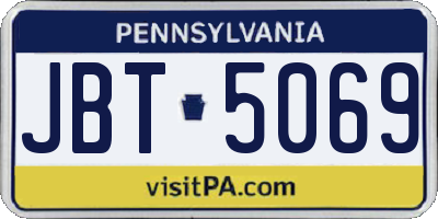 PA license plate JBT5069