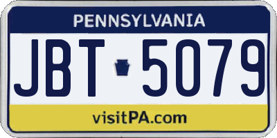 PA license plate JBT5079