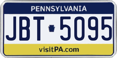 PA license plate JBT5095