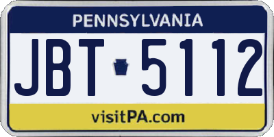 PA license plate JBT5112