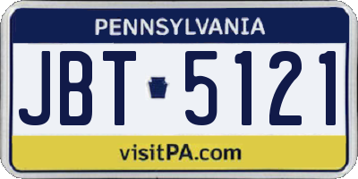 PA license plate JBT5121