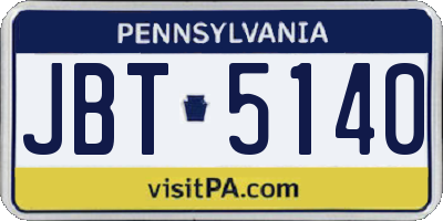 PA license plate JBT5140