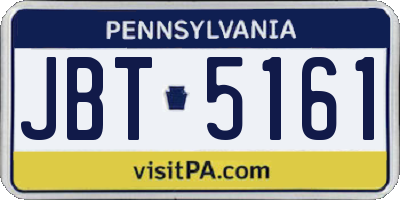 PA license plate JBT5161