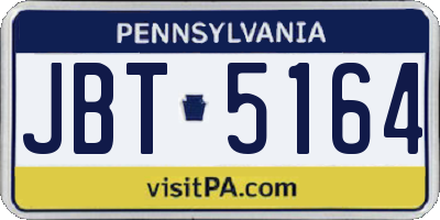 PA license plate JBT5164