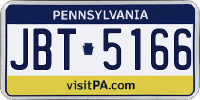 PA license plate JBT5166