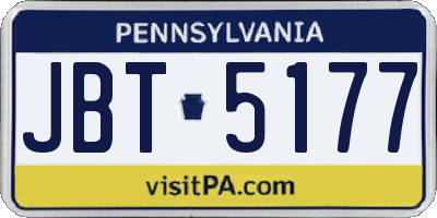 PA license plate JBT5177