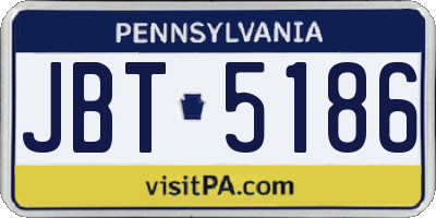 PA license plate JBT5186