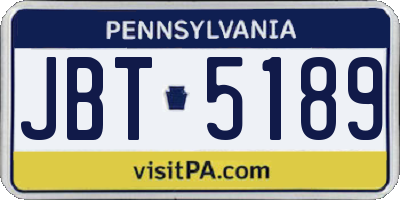PA license plate JBT5189
