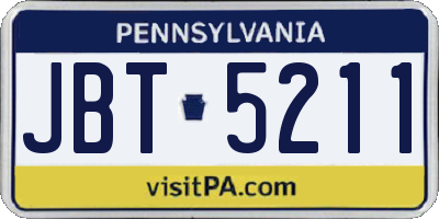 PA license plate JBT5211