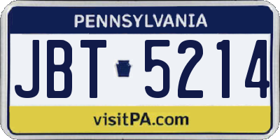 PA license plate JBT5214