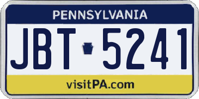 PA license plate JBT5241