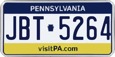 PA license plate JBT5264