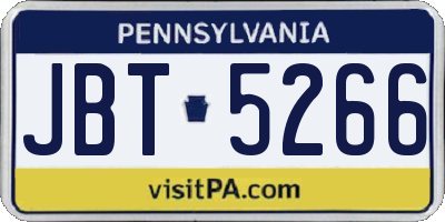 PA license plate JBT5266