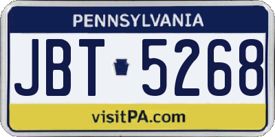 PA license plate JBT5268