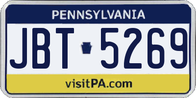 PA license plate JBT5269