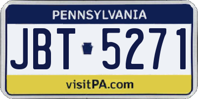 PA license plate JBT5271