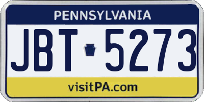 PA license plate JBT5273