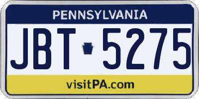 PA license plate JBT5275