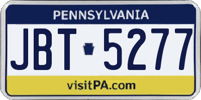 PA license plate JBT5277