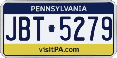 PA license plate JBT5279