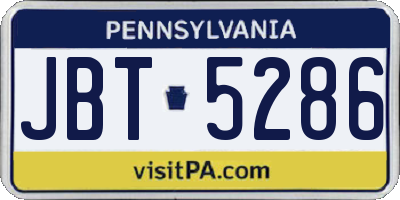 PA license plate JBT5286