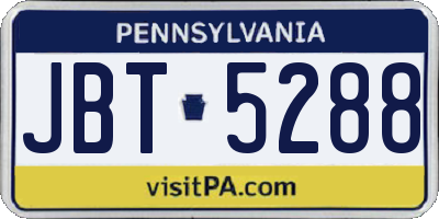 PA license plate JBT5288