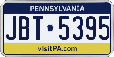 PA license plate JBT5395