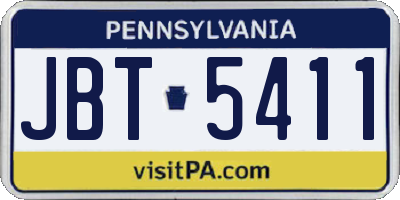 PA license plate JBT5411