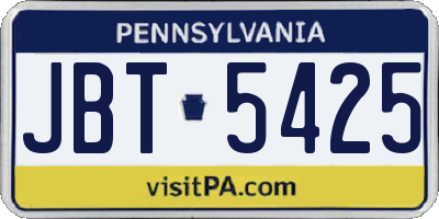 PA license plate JBT5425
